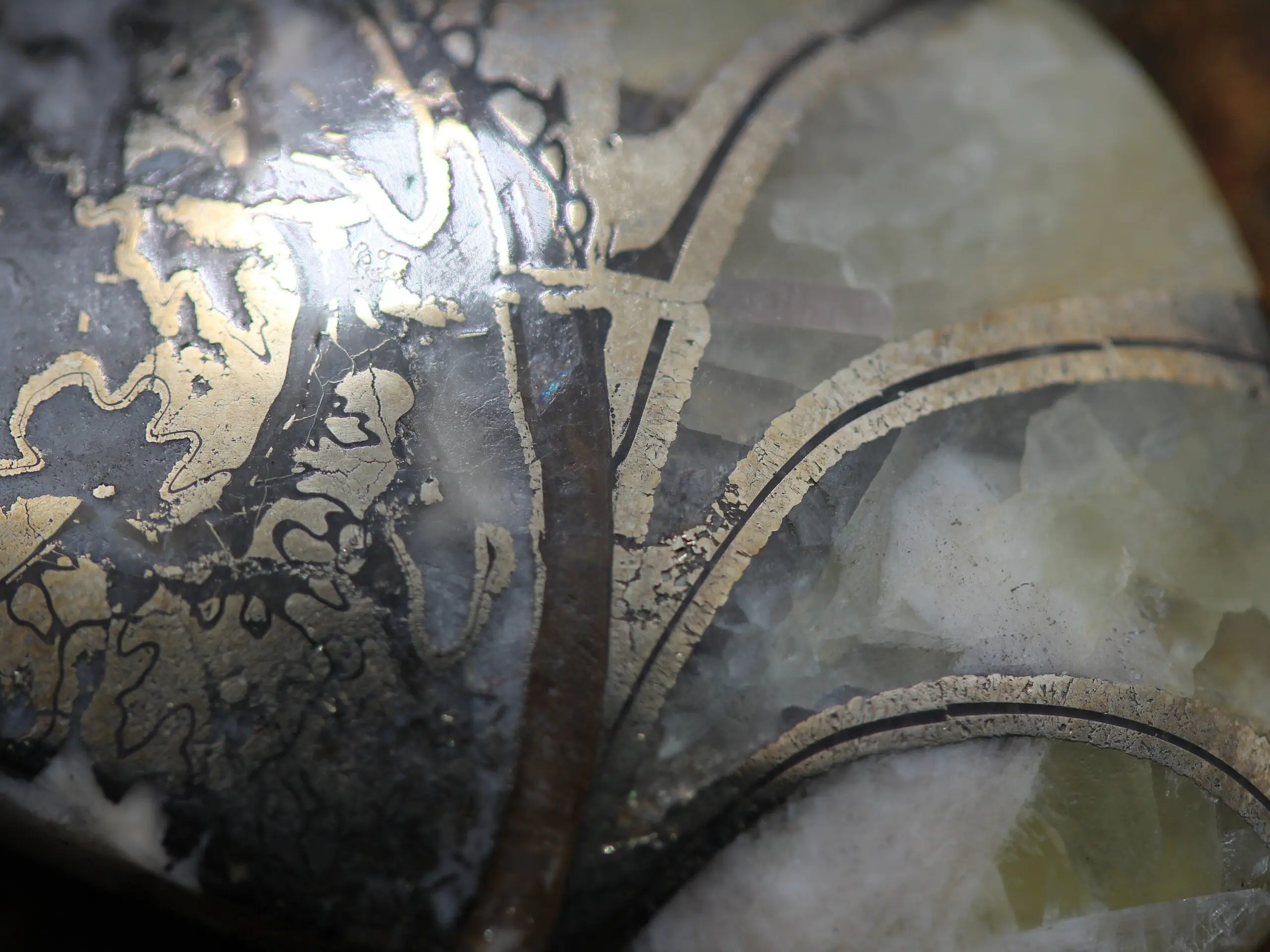 Pyrite Ammonite Calcite Necklace, Ammonite Fossil Pendant , Calcite jewelry, Australian made Macrame Cord Healing Crystal Jewelry