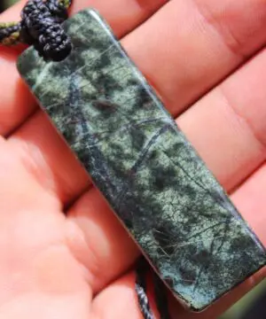 Australian Royal Rhyolite Necklace, Rain-forest Jasper Pendant, Australian Made macrame cord,ELVEN jewelry, Elf Pendant, Green Stone Jewelry