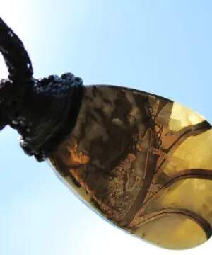 Pyrite Ammonite Calcite Necklace, Ammonite Fossil Pendant , Calcite jewelry, Australian made Macrame Cord Healing Crystal Jewelry