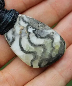 Pyrite Ammonite Calcite Necklace, Ammonite Fossil Pendant , Calcite jewelry, Australian made Macrame Cord Healing Crystal Jewelry