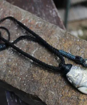 Pyrite Ammonite Calcite Necklace, Ammonite Fossil Pendant , Calcite jewelry, Australian made Macrame Cord Healing Crystal Jewelry