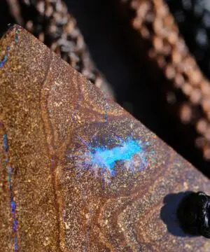 Boulder Opal Pendant, Milky Blue Opal Necklace, Australian Matrix Opal gift