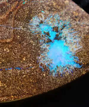 Boulder Opal Pendant, Milky Blue Opal Necklace, Australian Matrix Opal gift