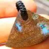 Boulder Opal Pendant, Milky Blue Opal Necklace, Australian Matrix Opal gift