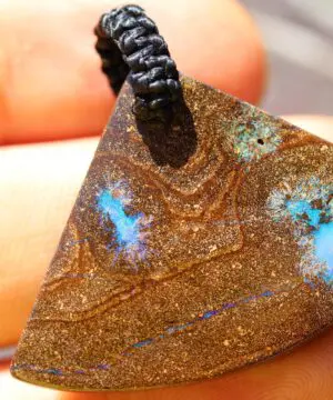 Boulder Opal Pendant, Milky Blue Opal Necklace, Australian Matrix Opal gift