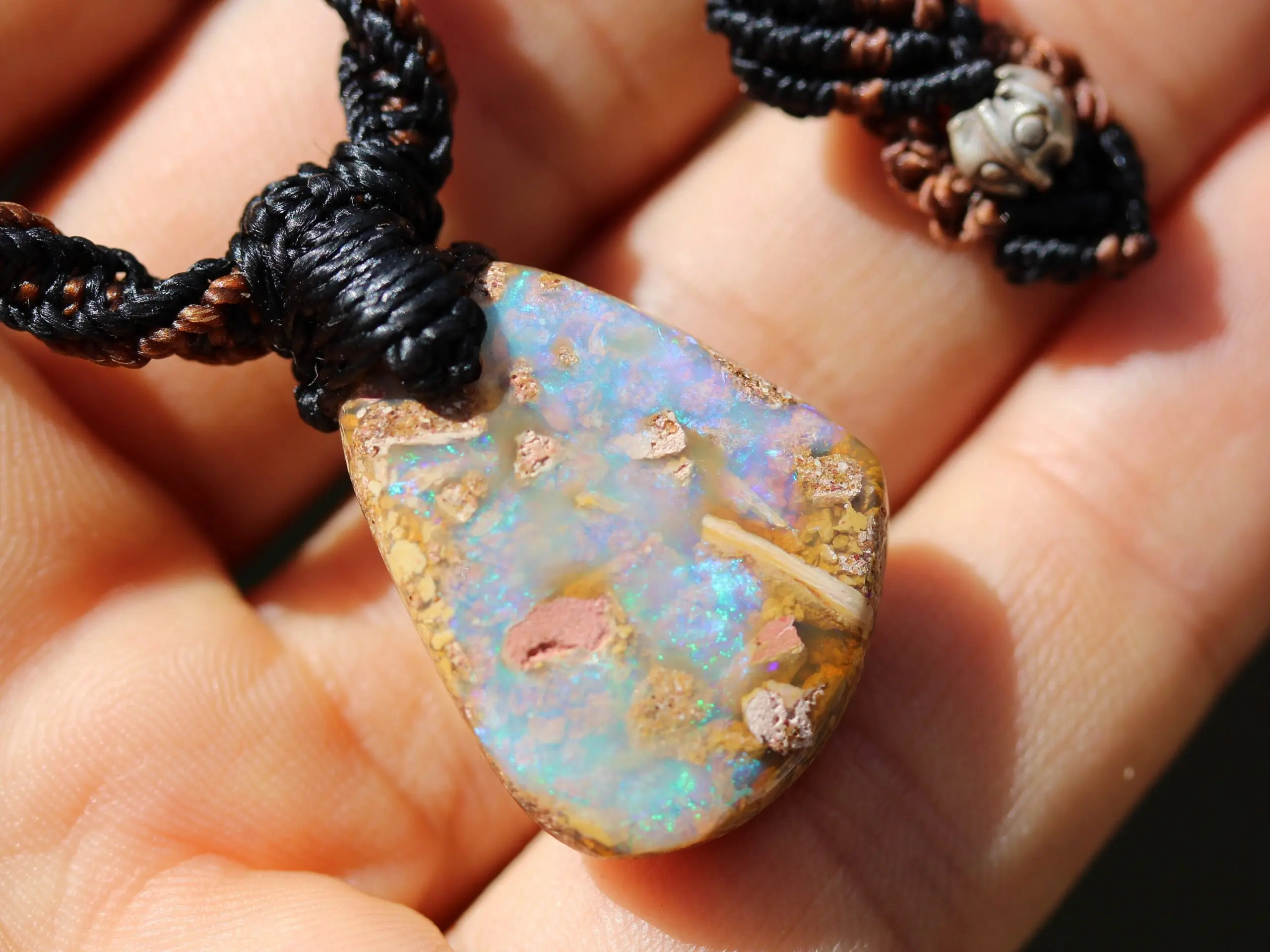 Crystal OPAL Petrify Wood,Boulder Opal Pendant,OPAL Necklace,Tribal Pendant,Petrified Wood Jewelry,opalized,elven dinosaur bone
