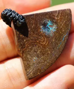 Boulder Opal Pendant, Milky Blue Opal Necklace, Australian Matrix Opal gift