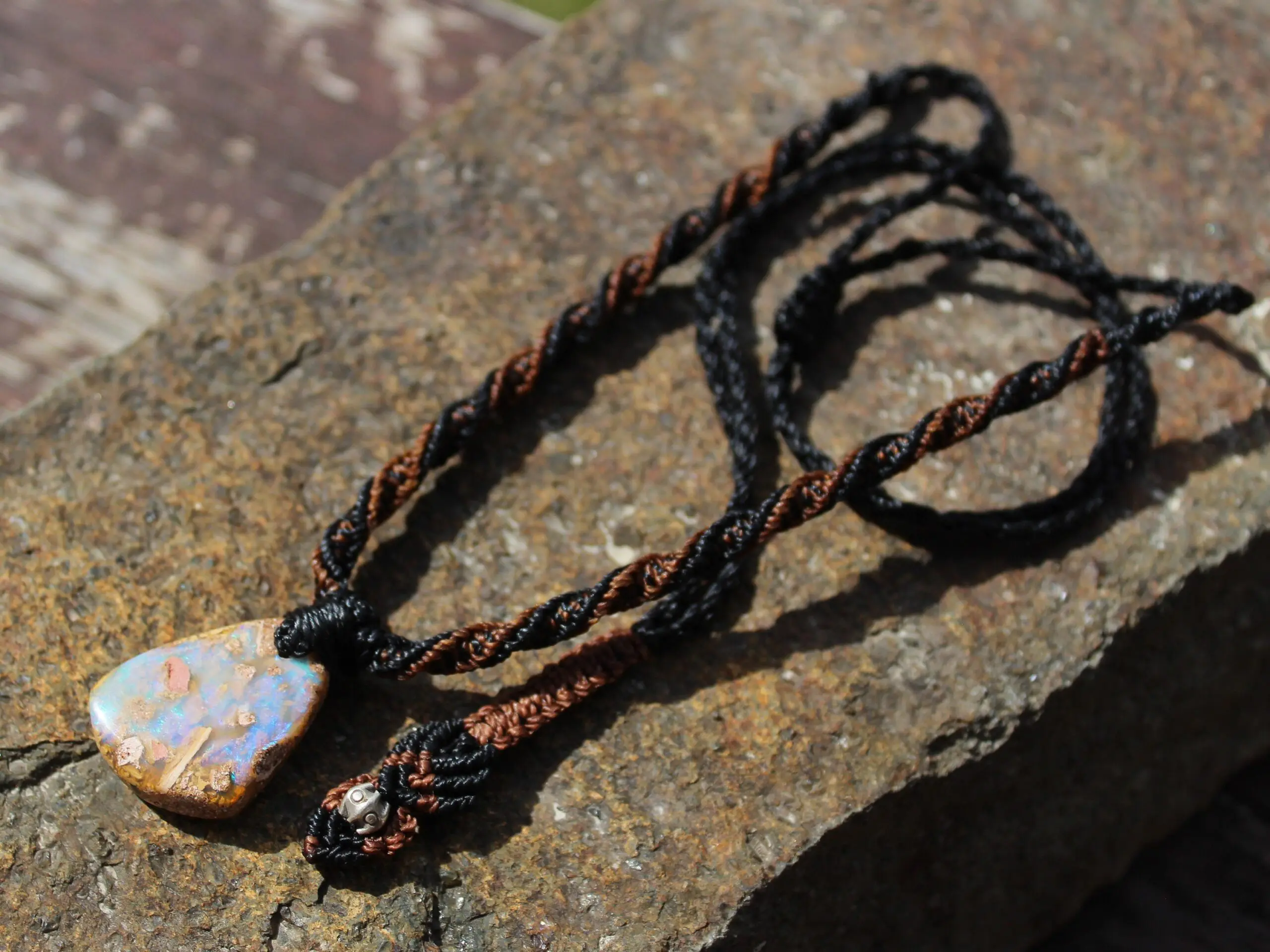 Crystal OPAL Petrify Wood,Boulder Opal Pendant,OPAL Necklace,Tribal Pendant,Petrified Wood Jewelry,opalized,elven dinosaur bone