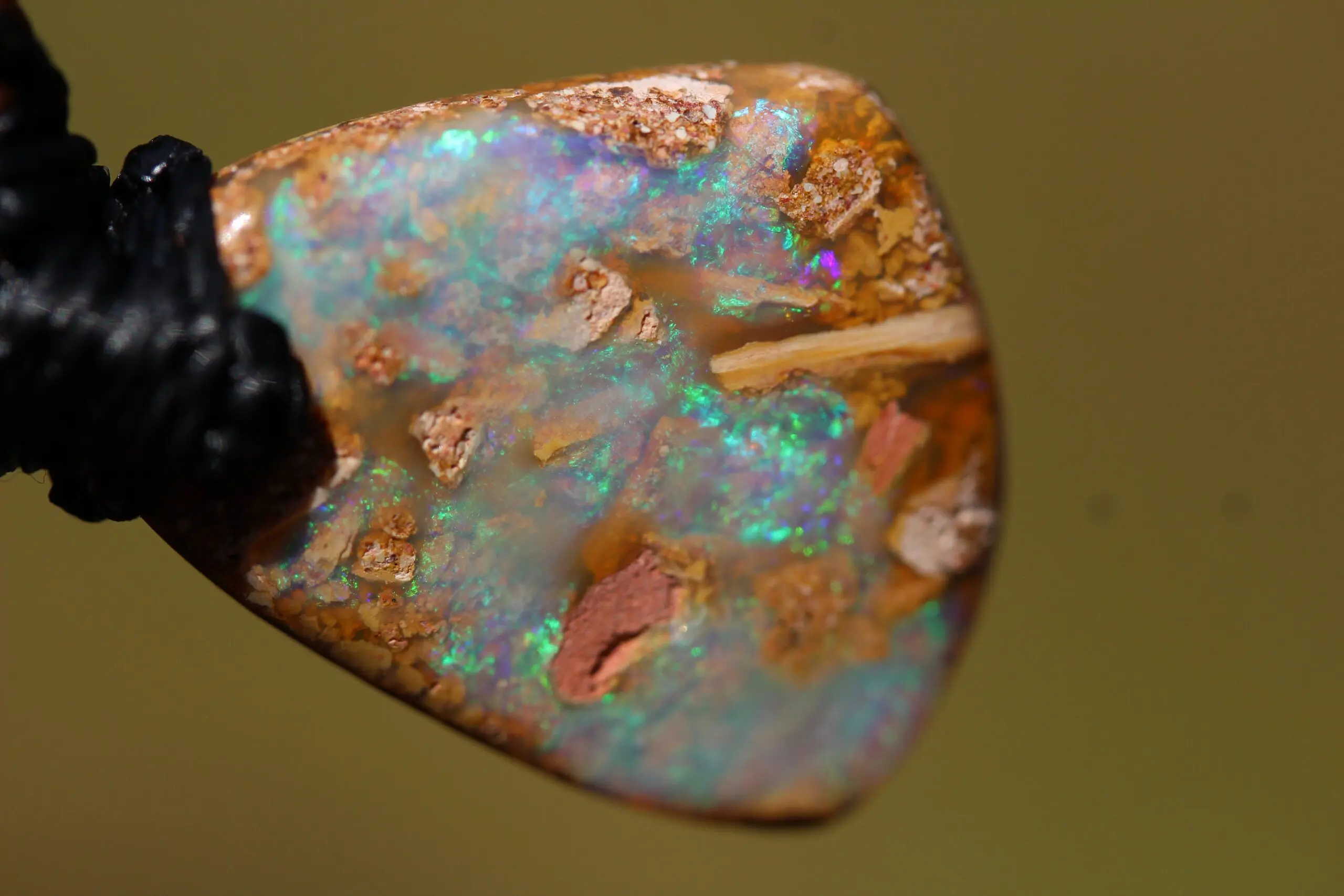 Crystal OPAL Petrify Wood,Boulder Opal Pendant,OPAL Necklace,Tribal Pendant,Petrified Wood Jewelry,opalized,elven dinosaur bone