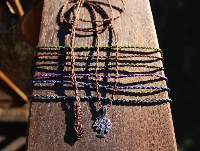 TREE OF LIFE Marcasite Jewelry,Sterling Silver Pendant Necklace,Pyrite Crystal Jewelry,Shibari Macrame Cord,Art Deco,Gemstone,elf cosplay,