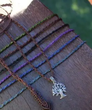 TREE OF LIFE Marcasite Jewelry,Sterling Silver Pendant Necklace,Pyrite Crystal Jewelry,Shibari Macrame Cord,Art Deco,Gemstone,elf cosplay,