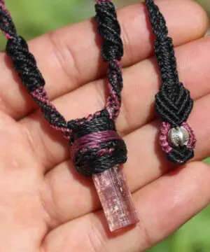 PINK TOURMALINE Pendant, Australian made Macrame cord, October Birth Stone, Healing crystal, Heart Chakra pink stone raw crystal jewelry
