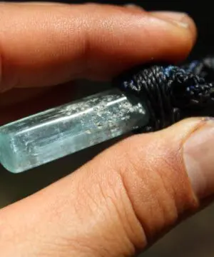 Australian Aquamarine Necklace,Elven Jewelry,Tribal Aquamarine Pendant,Raw Aquamarine crystal jewelry,shibari macrame cord,March Birthstone