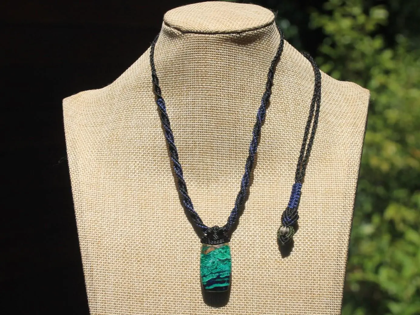 High End Azurite Pendant, Elven chrysocolla Necklace,Malachite Necklace.Necklace,Deep Blue Elf jewelry