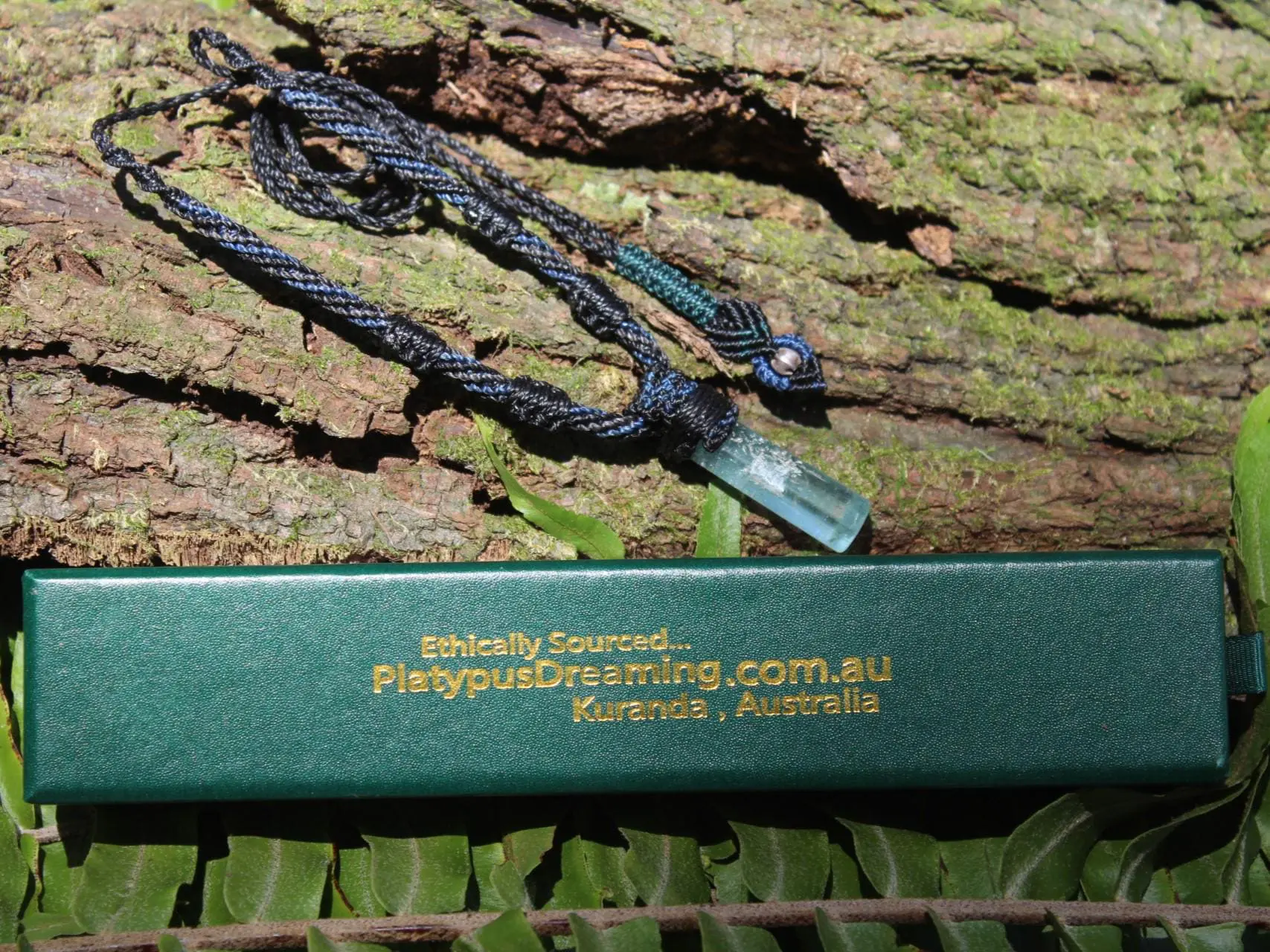 Australian Aquamarine Necklace,Elven Jewelry,Tribal Aquamarine Pendant,Raw Aquamarine crystal jewelry,shibari macrame cord,March Birthstone