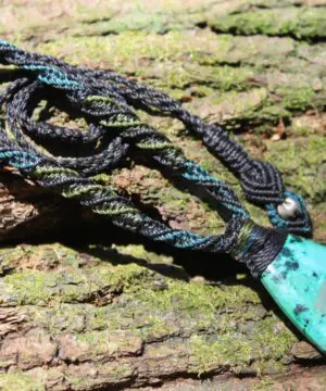 AUSTRALIAN Gem Silica CHRYSOCOLLA Pendant,Natural Malachite Necklace, Australian handade Tropical cord necklace, Malachite Gemstone Pendant