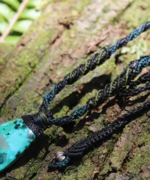 AUSTRALIAN Gem Silica CHRYSOCOLLA Pendant,Natural Malachite Necklace, Australian handade Tropical cord necklace, Malachite Gemstone Pendant