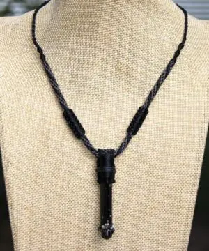BLACK TOURMALINE schorl pendant, Tourmaline Necklace, Australian Made Macrame cord, October BirthStone, Black gem stone Healing Jewelry