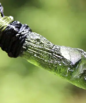 Authentic MOLDAVITE Pendant, Genuine Moldavite Necklace, Raw CRYSTAL Necklace, elven jewelry, Australian made macreme cord, Meteorite
