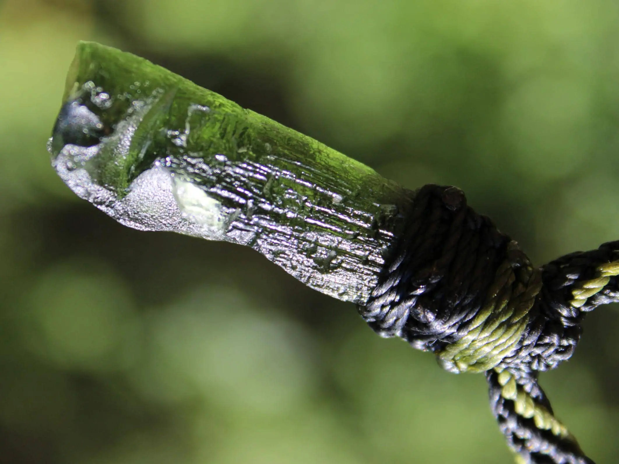 Authentic MOLDAVITE Pendant, Genuine Moldavite Necklace, Raw CRYSTAL Necklace, elven jewelry, Australian made macreme cord, Meteorite