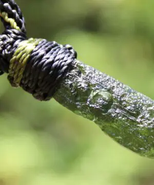 Authentic MOLDAVITE Pendant, Genuine Moldavite Necklace, Raw CRYSTAL Necklace, elven jewelry, Australian made macreme cord, Meteorite