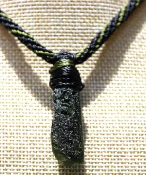Authentic MOLDAVITE Pendant, Genuine Moldavite Necklace, Raw CRYSTAL Necklace, elven jewelry, Australian made macreme cord, Meteorite