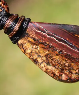 Koroit Boulder Opal Necklace • Australian Solid Opal Pendant • Hand-Polished Crystal Talisman • Australian made handwoven tropical cord