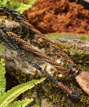 Koroit Boulder Opal Necklace • Australian Solid Opal Pendant • Hand-Polished Crystal Talisman • Australian made handwoven tropical cord