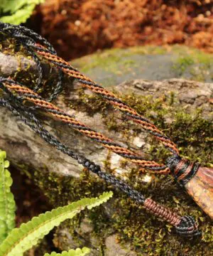 Koroit Boulder Opal Necklace • Australian Solid Opal Pendant • Hand-Polished Crystal Talisman • Australian made handwoven tropical cord