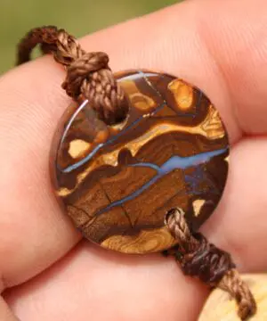 Australian Boulder opal, Australian creek Jasper, unique tribal necklace talisman, Australian made handwoven tropical Cord, Summer jewelry