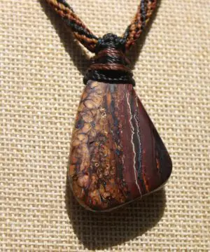 Koroit Boulder Opal Necklace • Australian Solid Opal Pendant • Hand-Polished Crystal Talisman • Australian made handwoven tropical cord