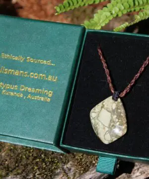 Australian Rainforest Jasper Pendant , Royal Rhyolite Necklace, Australian made macrame cord,ELVEN jewelry, green summer beach jewellery