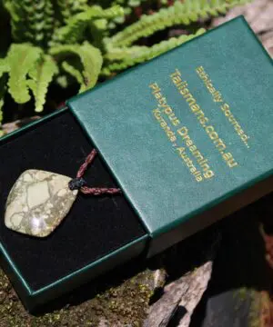 Australian Rainforest Jasper Pendant , Royal Rhyolite Necklace, Australian made macrame cord,ELVEN jewelry, green summer beach jewellery