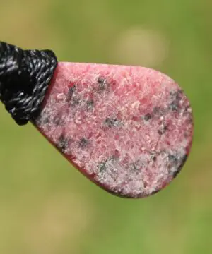Australian ROYAL Rhodonite Necklace, Tribal pendant. Macrame necklace, Heart Chakra stone Jewelry, pink stone jewelry, Taurus necklace
