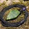 Tasmanian Serpentine Pendant, Australian Atlantisite Necklace • Australian Handmade Talisman, Australian handwoven tropical cord