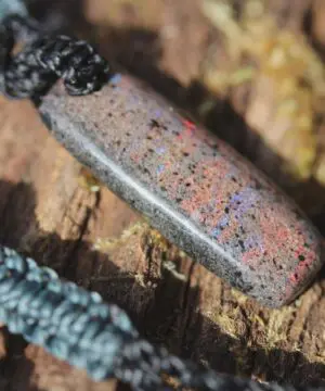 FIRE MATRIX Fairy OPAL Necklace, Australian Opal Tribal Pendant, Australian made macrame cord, dragon sun necklace, october birthstone