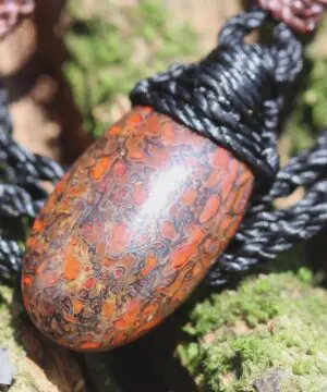 Red Dinosaur Fossil Jewelry, Authentic dragon's bone pendant, Dinosaur bone, Ancient Fossil Power, Tribal Talisman Pendant