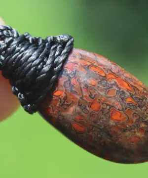 Red Dinosaur Fossil Jewelry, Authentic dragon's bone pendant, Dinosaur bone, Ancient Fossil Power, Tribal Talisman Pendant