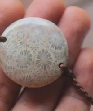 Fossilised Coral Bracelet Talisman, Australian handmade crystal healing jewellery, natural stone, March Birthstone