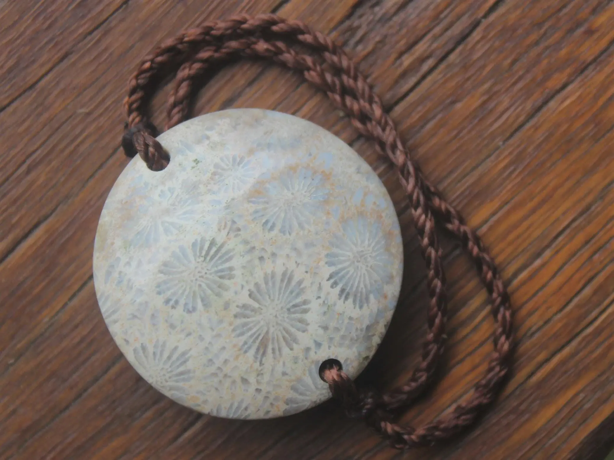 Fossilised Coral Bracelet Talisman, Australian handmade crystal healing jewellery, natural stone, March Birthstone