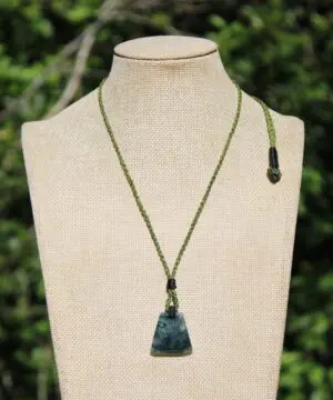 Moss Agate Quartz Pendant • Australian Handmade Talisman • Tribal Healing Crystal Jewelry • Tropical Cord Green Moss Agate Necklace