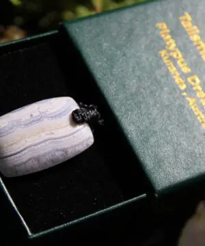 Blue Lace Agate Necklace , BlueLace Agate Pendant, Australian made Elven Macrame Cord Healing Crystal Jewelry , Christmas gift idea