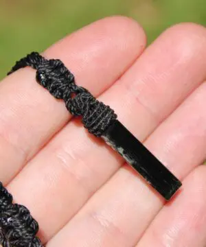 Tourmaline Necklace • Afghan Tourmaline Pendant • Raw Green Blue Crystal Talisman • Australian Handmade • Handwoven Tropical Cord