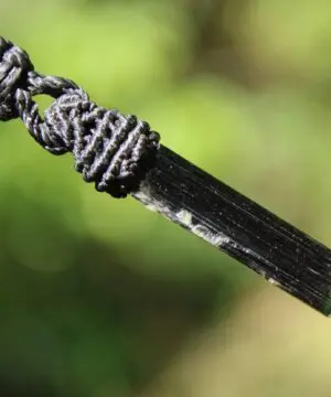 Tourmaline Necklace • Afghan Tourmaline Pendant • Raw Green Blue Crystal Talisman • Australian Handmade • Handwoven Tropical Cord