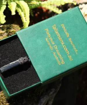 Tourmaline Necklace • Afghan Tourmaline Pendant • Raw Green Blue Crystal Talisman • Australian Handmade • Handwoven Tropical Cord