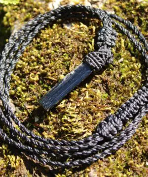 Tourmaline Necklace • Afghan Tourmaline Pendant • Raw Green Blue Crystal Talisman • Australian Handmade • Handwoven Tropical Cord