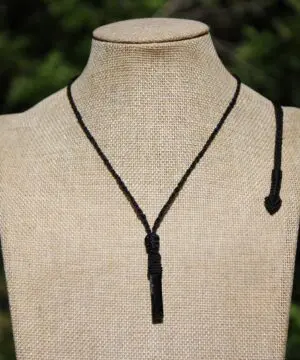 Tourmaline Necklace • Afghan Tourmaline Pendant • Raw Green Blue Crystal Talisman • Australian Handmade • Handwoven Tropical Cord