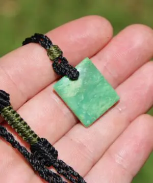 Australian Chrysoprase Necklace, Chrysoprase Pendant, Australian made Macrame Cord, Beaded crystal healing jewelry, gift for her him