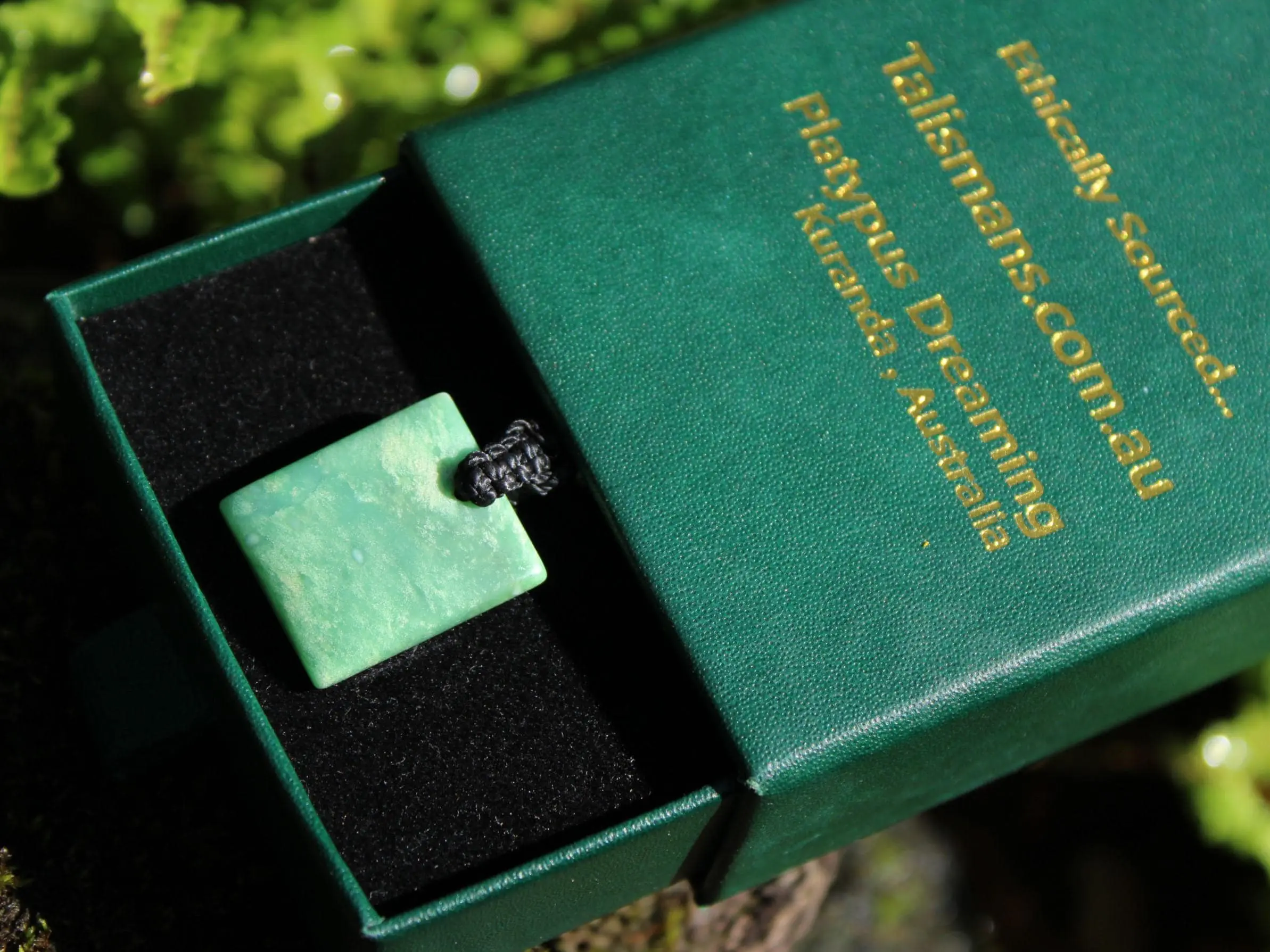 Australian Chrysoprase Necklace, Chrysoprase Pendant, Australian made Macrame Cord, Beaded crystal healing jewelry, gift for her him