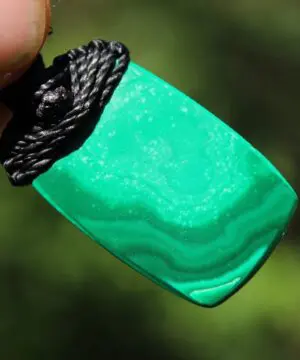 Malachite Necklace,Malachite Pendant, Elven Jewelry, crystal healing jewellery,Australian made Macrame Cord, Green stone talisman